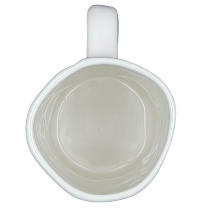 Rae Dunn Magenta HOME wildflowers mug in white ceramic with a unique organic shape