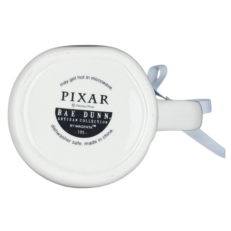 Bottom view of Rae Dunn Toy Story Alien Pixar Disney mug with care instructions and product details