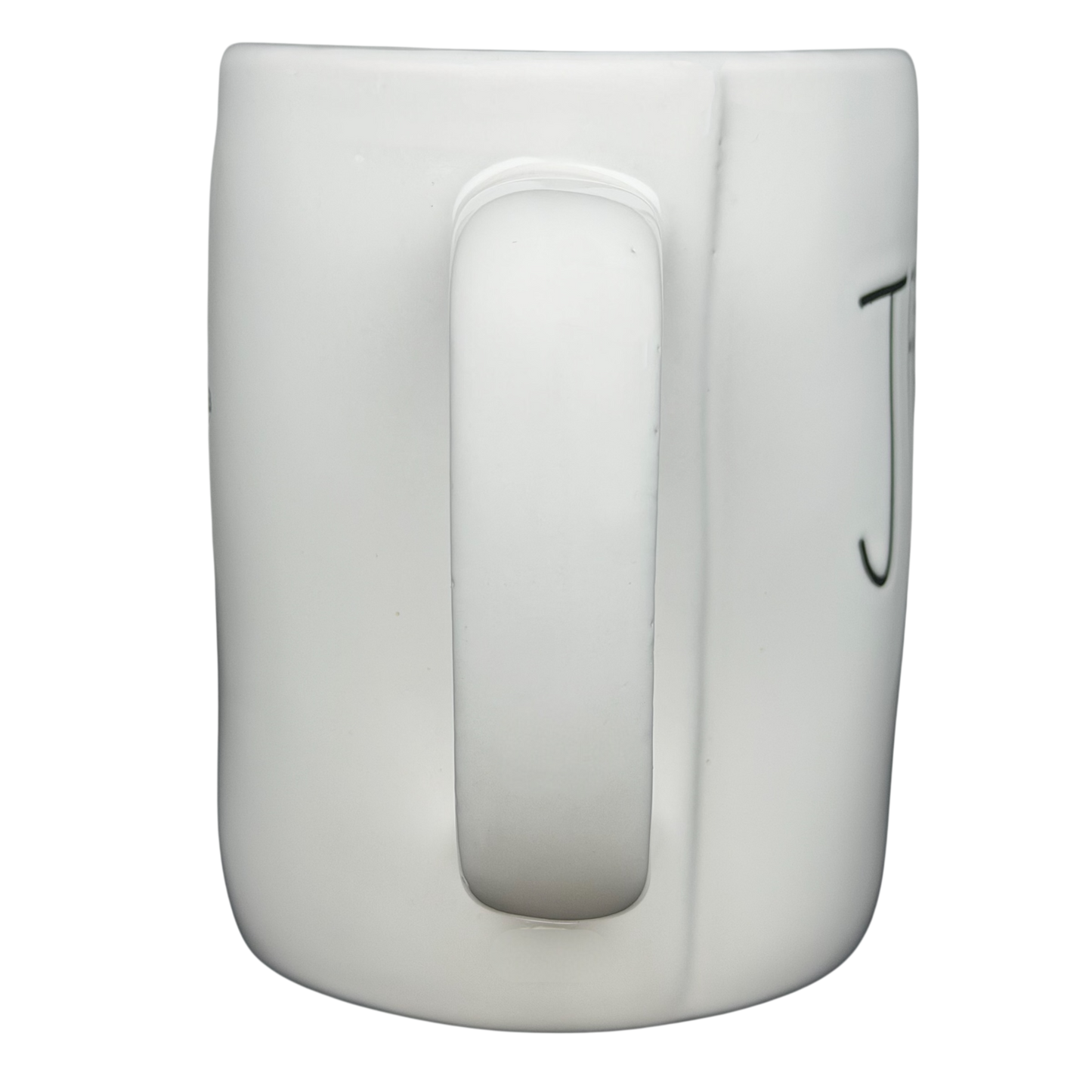 Rae Dunn Toy Story Jessie Disney Pixar mug with a simple, white design and a sturdy handle