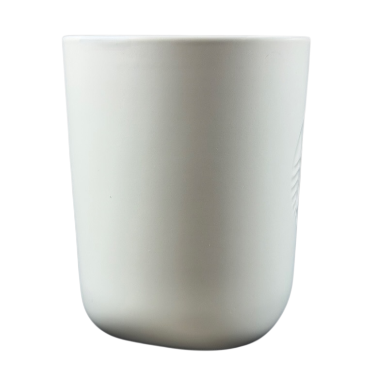 Minimalist design recycled ceramic Starbucks mug in white for eco-friendly coffee lovers