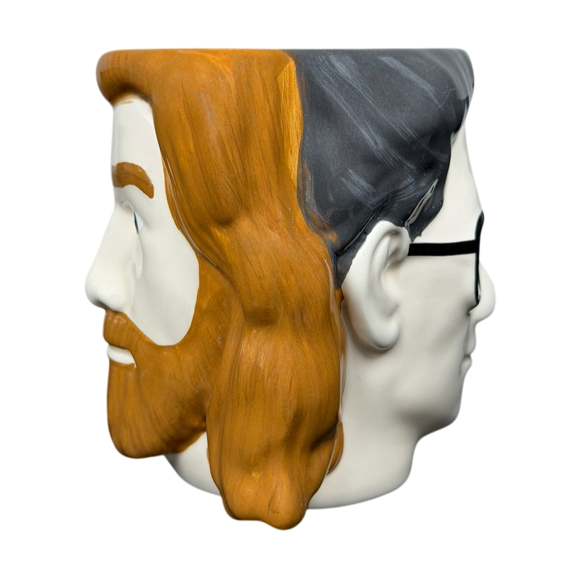 Rhett And Link Good Mythical Morning Mug featuring a unique double-sided design of their faces