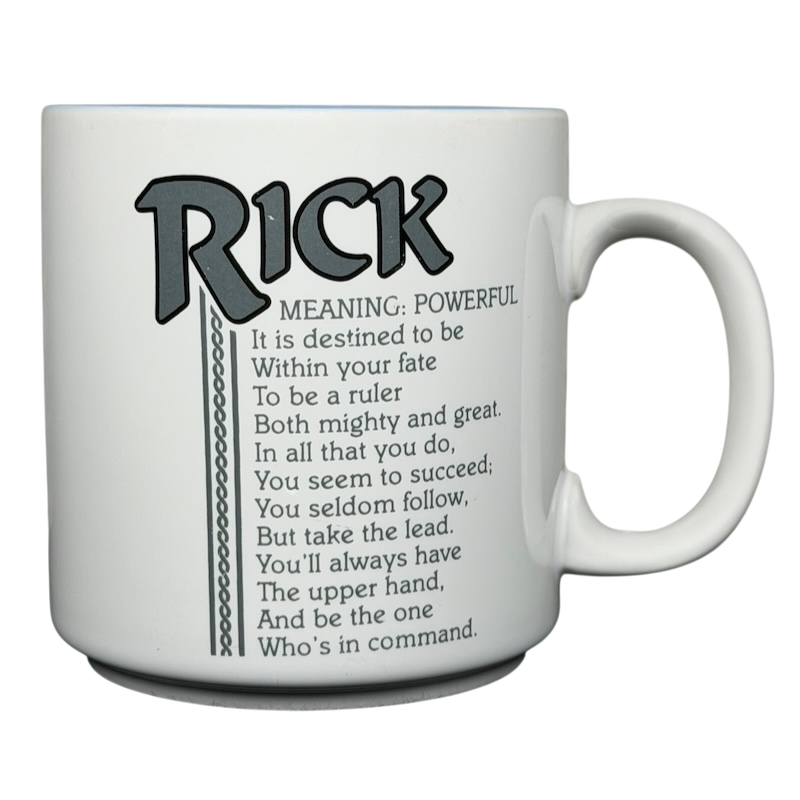 Rick poetry name mug featuring the meaning and significance of the name Rick in a stylish design