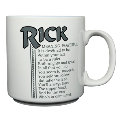 Rick poetry name mug featuring the meaning and significance of the name Rick in a stylish design