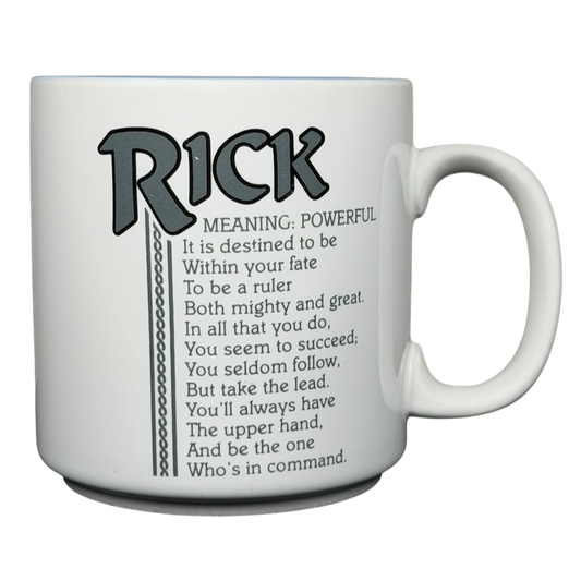 Rick poetry name mug featuring the meaning and significance of the name Rick in a stylish design