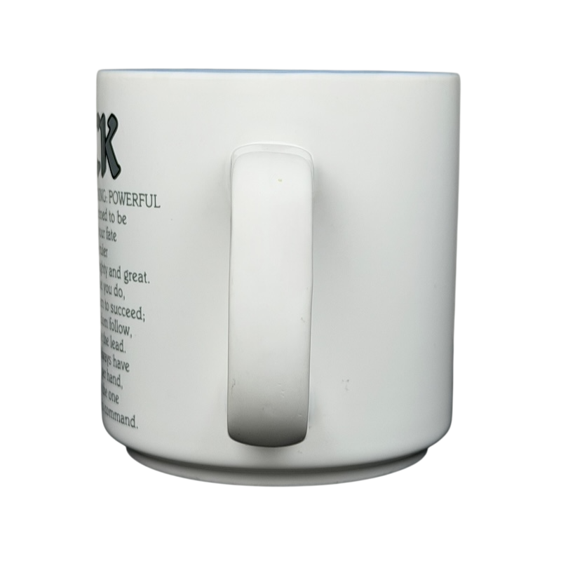 Papel Rick poetry name mug with inspiring text and a sleek white design