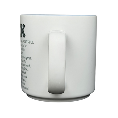 Papel Rick poetry name mug with inspiring text and a sleek white design