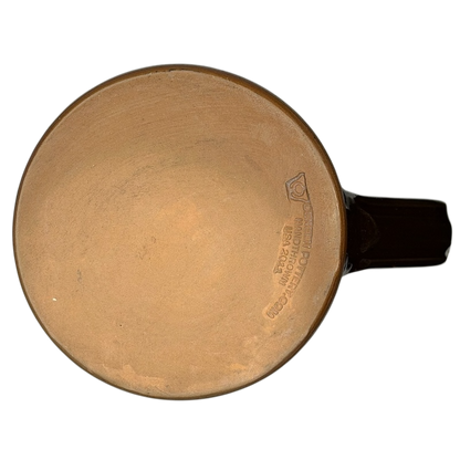 Bottom view of a Ronald Reagan Rancho Del Cielo vintage Deneen mug showcasing its handcrafted details