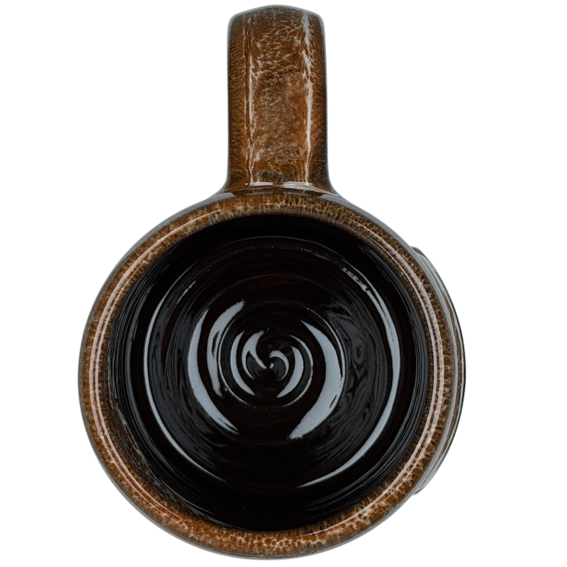 Ronald Reagan Rancho Del Cielo vintage Deneen mug featuring a rich brown ceramic finish and classic design