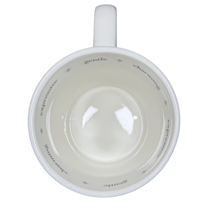 Inside view of Rory Dobner astrology mug featuring charming and gentle design elements