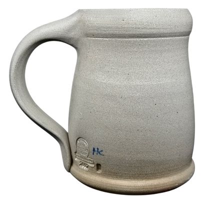 God Bless America salt glazed Rowe Pottery mug featuring a rustic design and sturdy handle