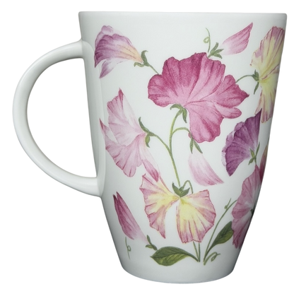 Sweet Pea Floral Mug Roy Kirkham featuring colorful floral designs on a white background