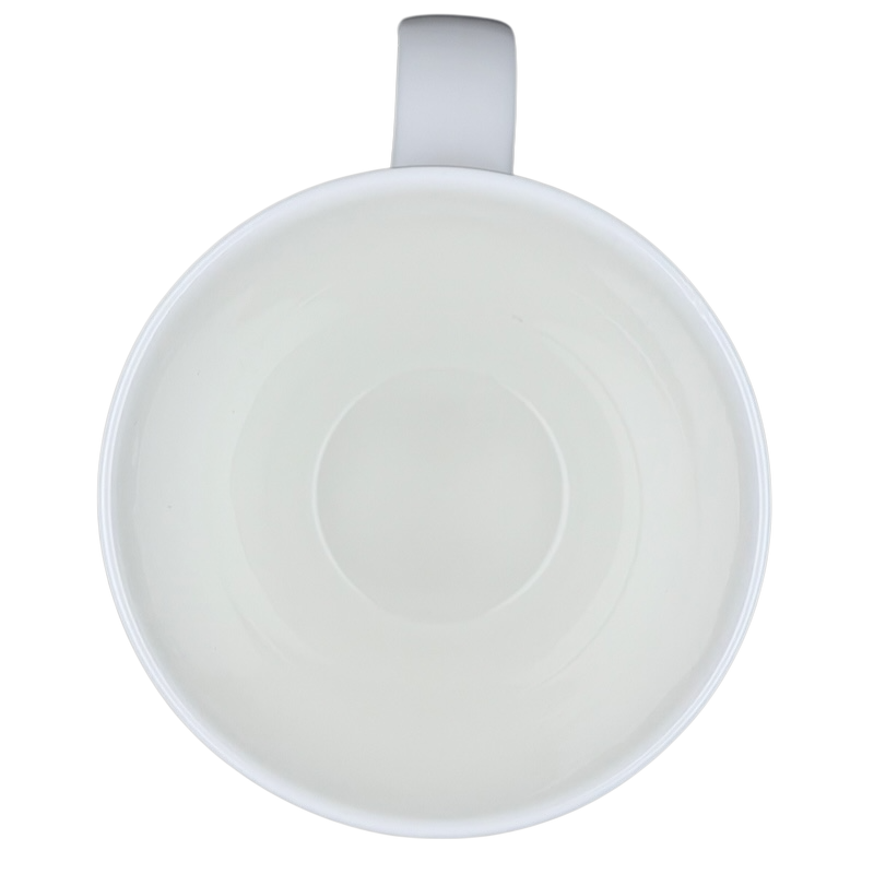 Interior view of Sweet Pea Floral Mug Roy Kirkham featuring a smooth, glossy white finish