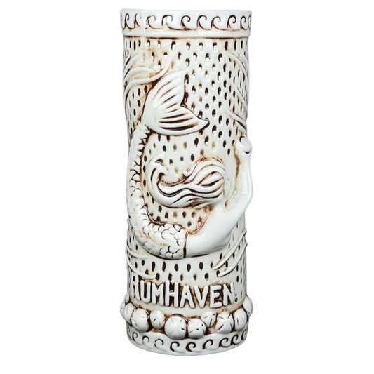 Rumhaven Mermaid Tiki Mug TikiRob featuring detailed mermaid design and textured ceramic finish