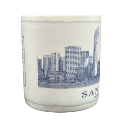 San Diego Starbucks architect vintage mug featuring a detailed skyline design