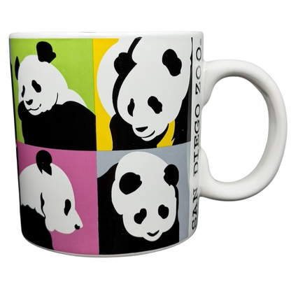 San Diego Zoo Andy Warhol Panda Mug featuring vibrant panda artwork in pop art style