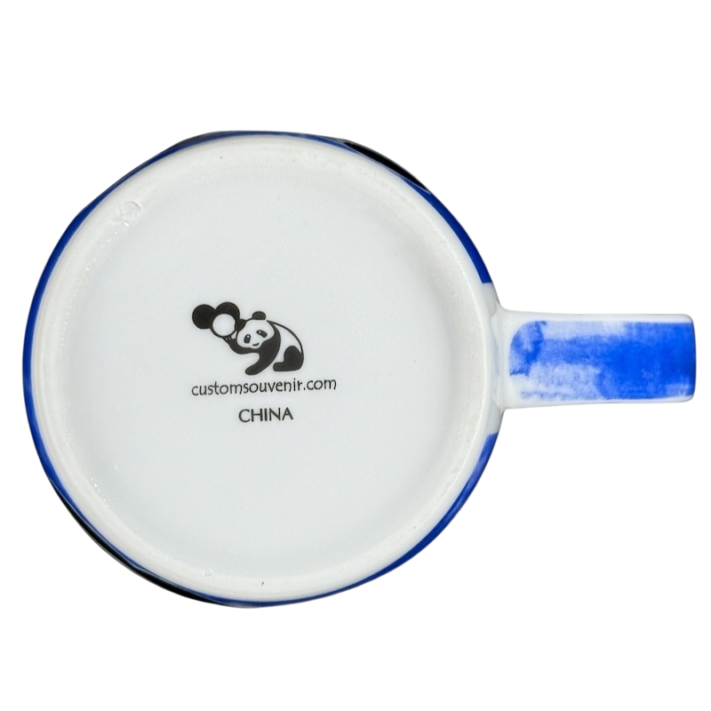 Bottom view of San Diego Zoo Panda vintage mug featuring a colorful design and branding