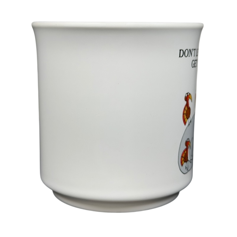 Sandra Boynton Don't Let The Turkeys Get You Down vintage mug featuring playful cartoon designs