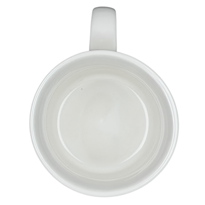 Interior view of a Sandra Boynton Don't Let The Turkeys Get You Down vintage mug in white ceramic