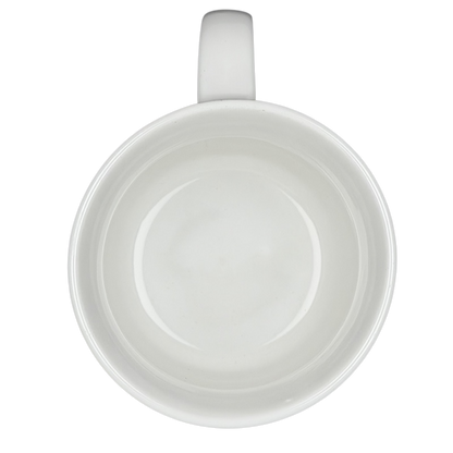 Inside view of Sandra Boynton Don't Let The Turkeys Get You Down vintage mug in white ceramic