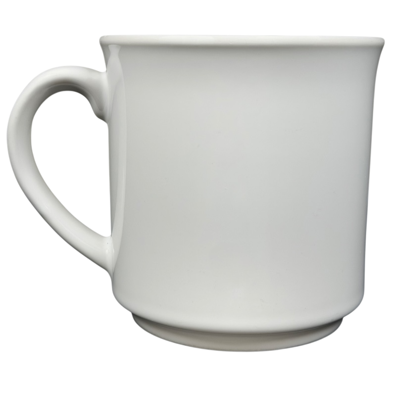Sandra Boynton Don't Let The Turkeys Get You Down vintage mug in classic white with a curved handle