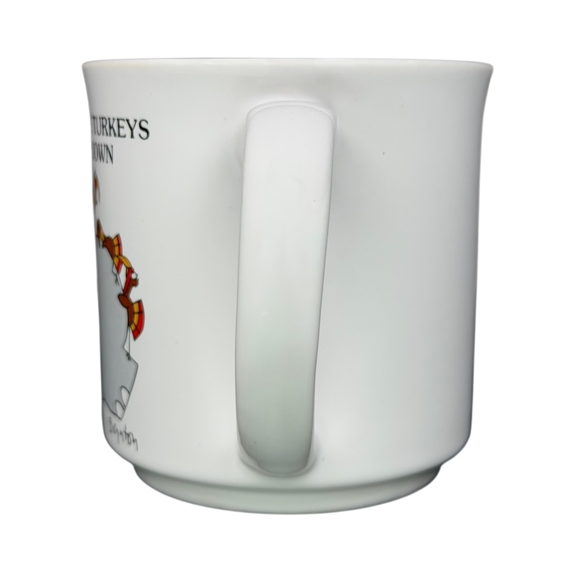 Sandra Boynton Don't Let The Turkeys Get You Down vintage mug with cartoon design and sturdy handle