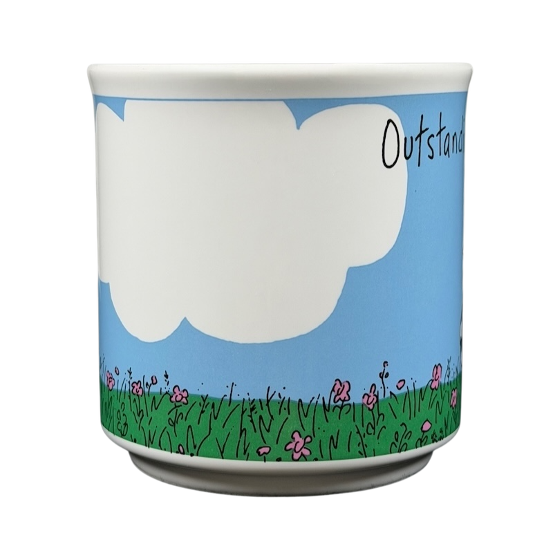 Sandra Boynton Outstanding In The Field mug vintage featuring colorful sky and grass design