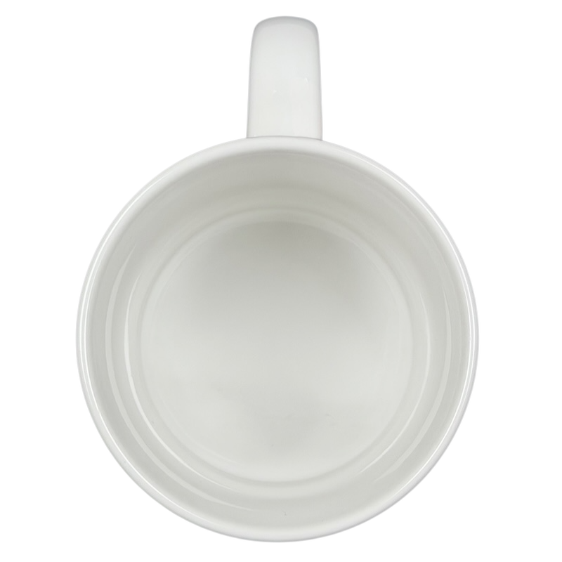 Sandra Boynton Outstanding In The Field mug vintage top view showing smooth white ceramic interior