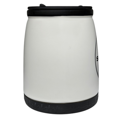 Shelby Cobra Travel Mug RCC Koozie Norwood in sleek white design with black lid and base
