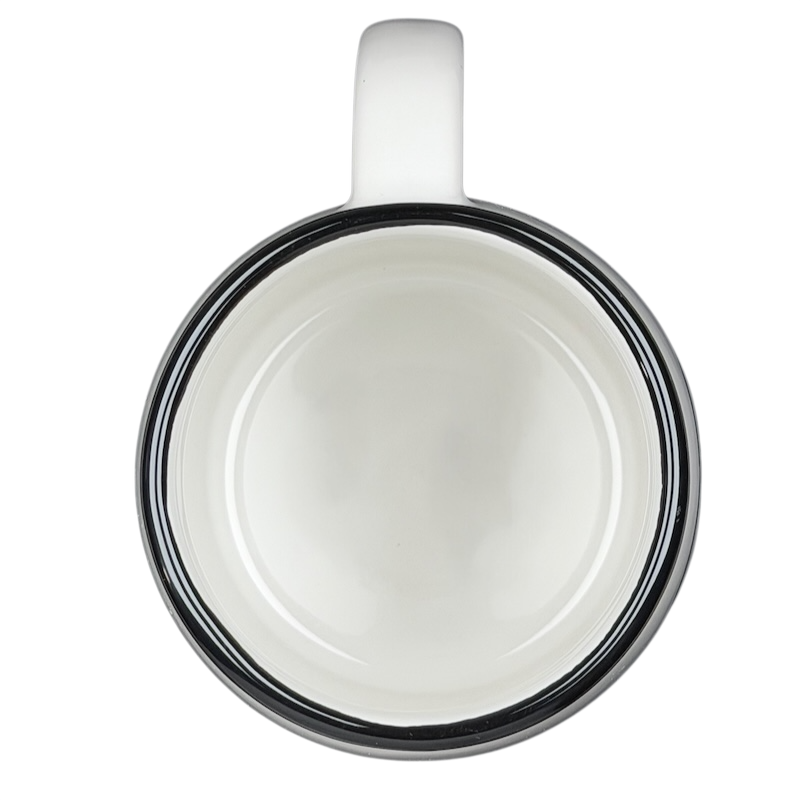 Top view of the Shelby Cobra Travel Mug RCC Koozie Norwood with a sleek design and white interior