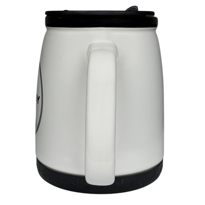 Shelby Cobra Travel Mug RCC Koozie Norwood in white with a sturdy handle and black base