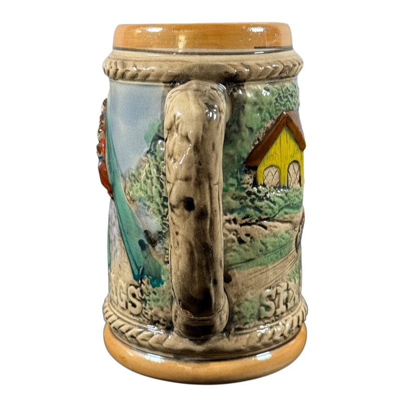 Beeline Creative Six Flags collectible vintage mug with scenic embossed design and textured handle