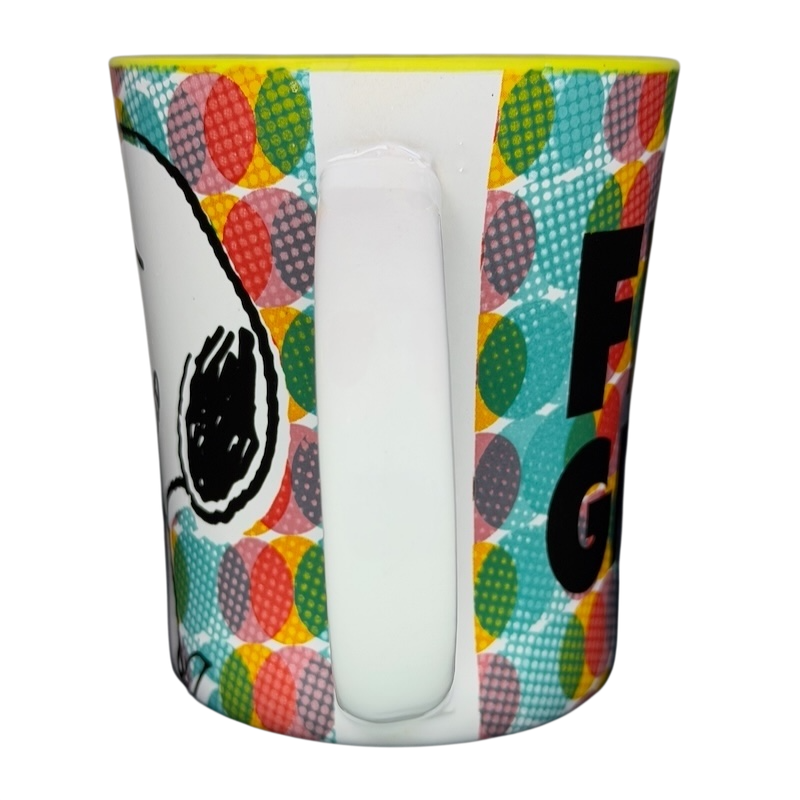 Gibson Snoopy Peanuts Feelin' Groovy mug with colorful design and cheerful graphics