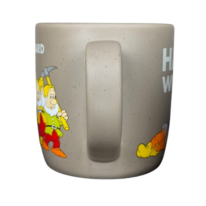 Snow White and the Seven Dwarfs working hard collectible mug featuring colorful dwarf illustrations