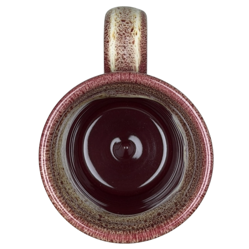 Southmoreland On The Plaza Deneen mug in rich maroon with textured glaze and unique handle design
