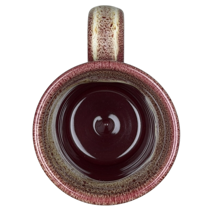 Southmoreland On The Plaza Deneen mug in rich maroon with textured glaze and unique handle design