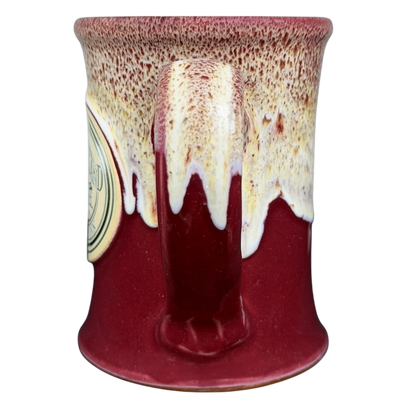 Southmoreland On The Plaza Deneen mug featuring a maroon finish with textured glaze and a sturdy handle