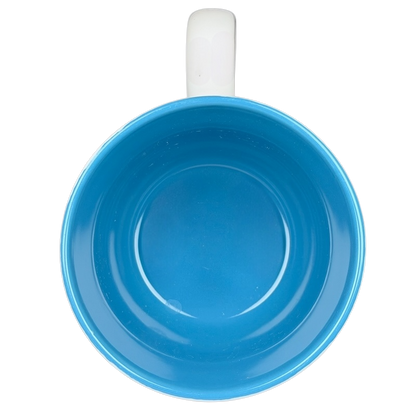 Interior view of One Cat Short Of Crazy Mug Spectrum Designz showcasing a vibrant blue color