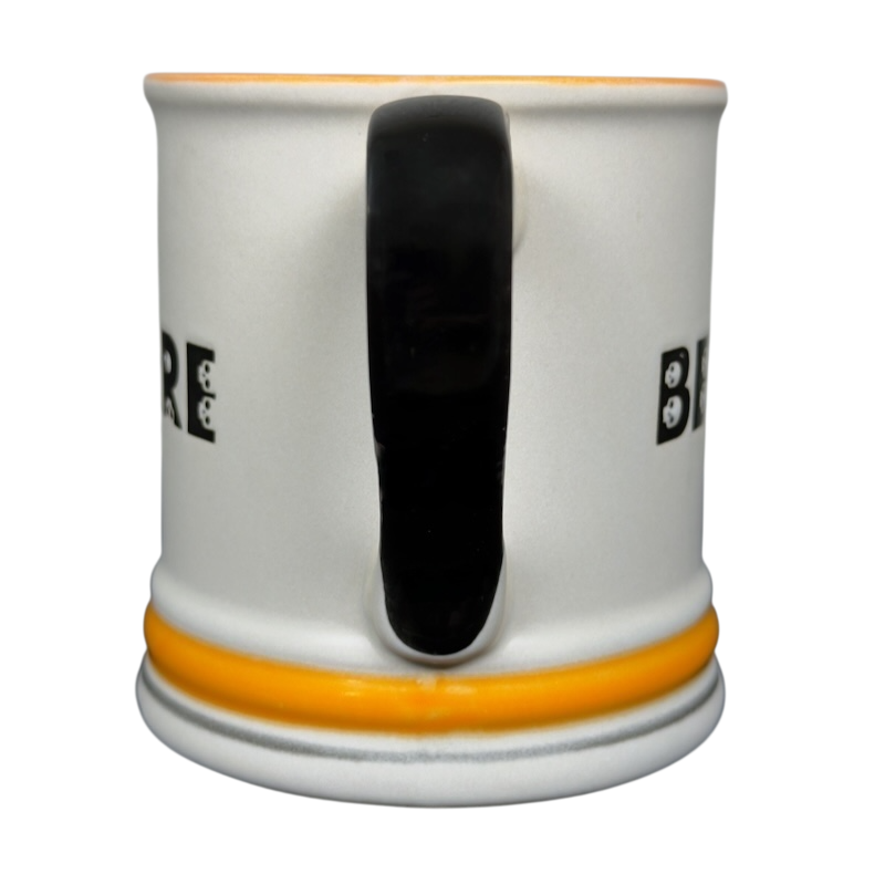 Spectrum Designz Halloween skulls bat mug white ceramic mug with black handle orange rim and base band