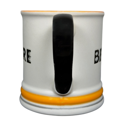 Spectrum Designz Halloween skulls bat mug white ceramic mug with black handle orange rim and base band