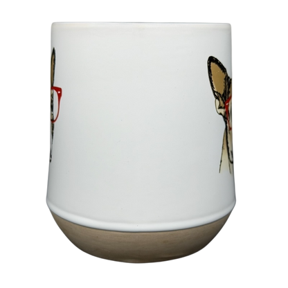 Whats Up Dawg Boston Terrier Mug Spectrum Designz featuring a cartoon dog with glasses