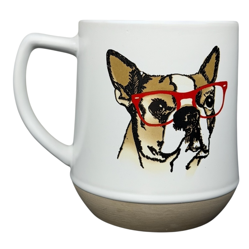 Whats Up Dawg Boston Terrier Mug Spectrum Designz featuring a drawing of a dog with glasses