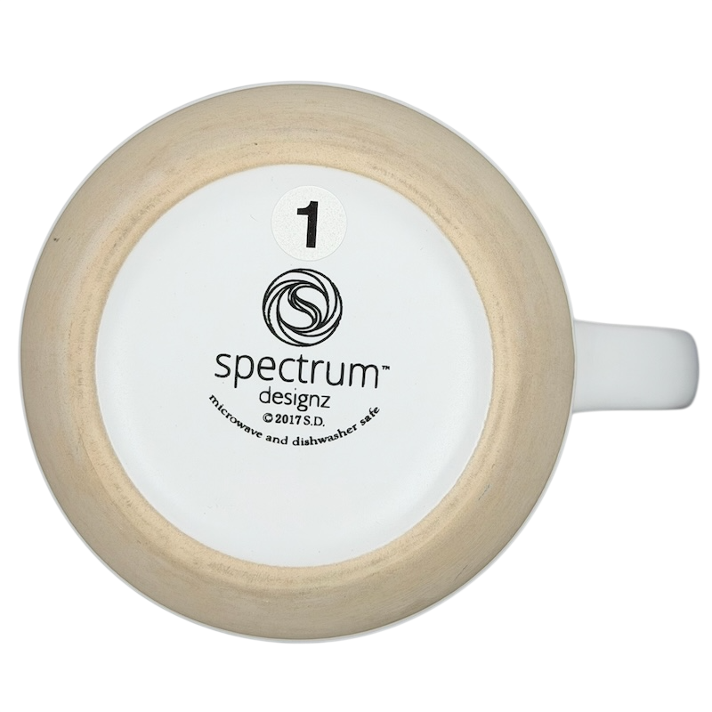 Bottom view of Whats Up Dawg Boston Terrier Mug Spectrum Designz with dishwasher safe label