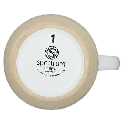 Bottom view of Whats Up Dawg Boston Terrier Mug Spectrum Designz with dishwasher safe label