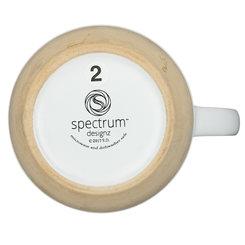 Bottom view of Whats Up Dawg Boston Terrier Mug Spectrum Designz featuring a smooth ceramic finish