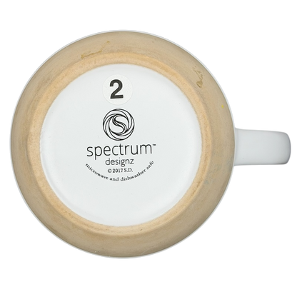 Bottom view of Whats Up Dawg Boston Terrier Mug Spectrum Designz featuring a smooth ceramic finish