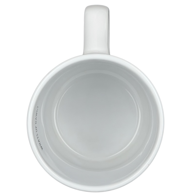 Inside view of Whats Up Dawg Boston Terrier Mug Spectrum Designz showcasing its smooth interior