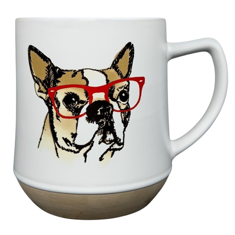 Whats Up Dawg Boston Terrier Mug Spectrum Designz with playful dog illustration and stylish glasses