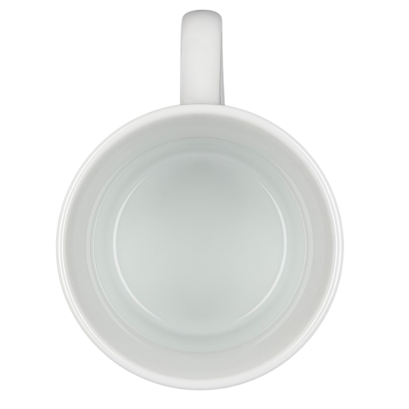 Inside view of the Dr. McCoy Star Trek vintage mug featuring a sleek white design