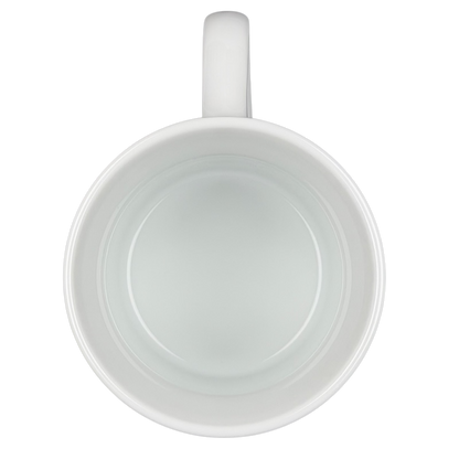 Inside view of the Dr. McCoy Star Trek vintage mug featuring a sleek white design