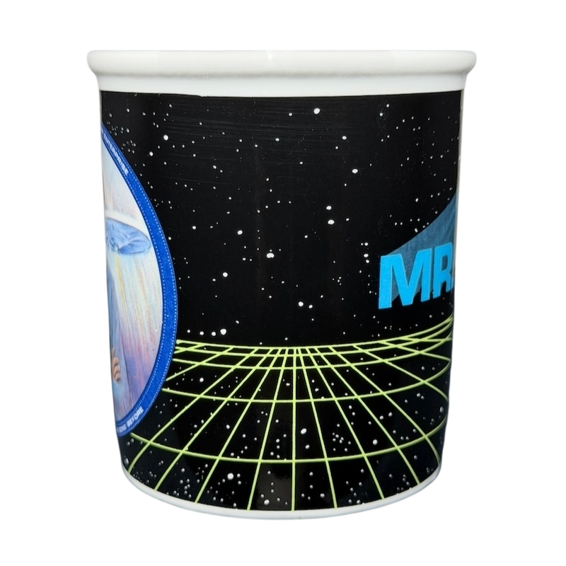 Mr. Spock Star Trek vintage mug featuring a cosmic design with space elements